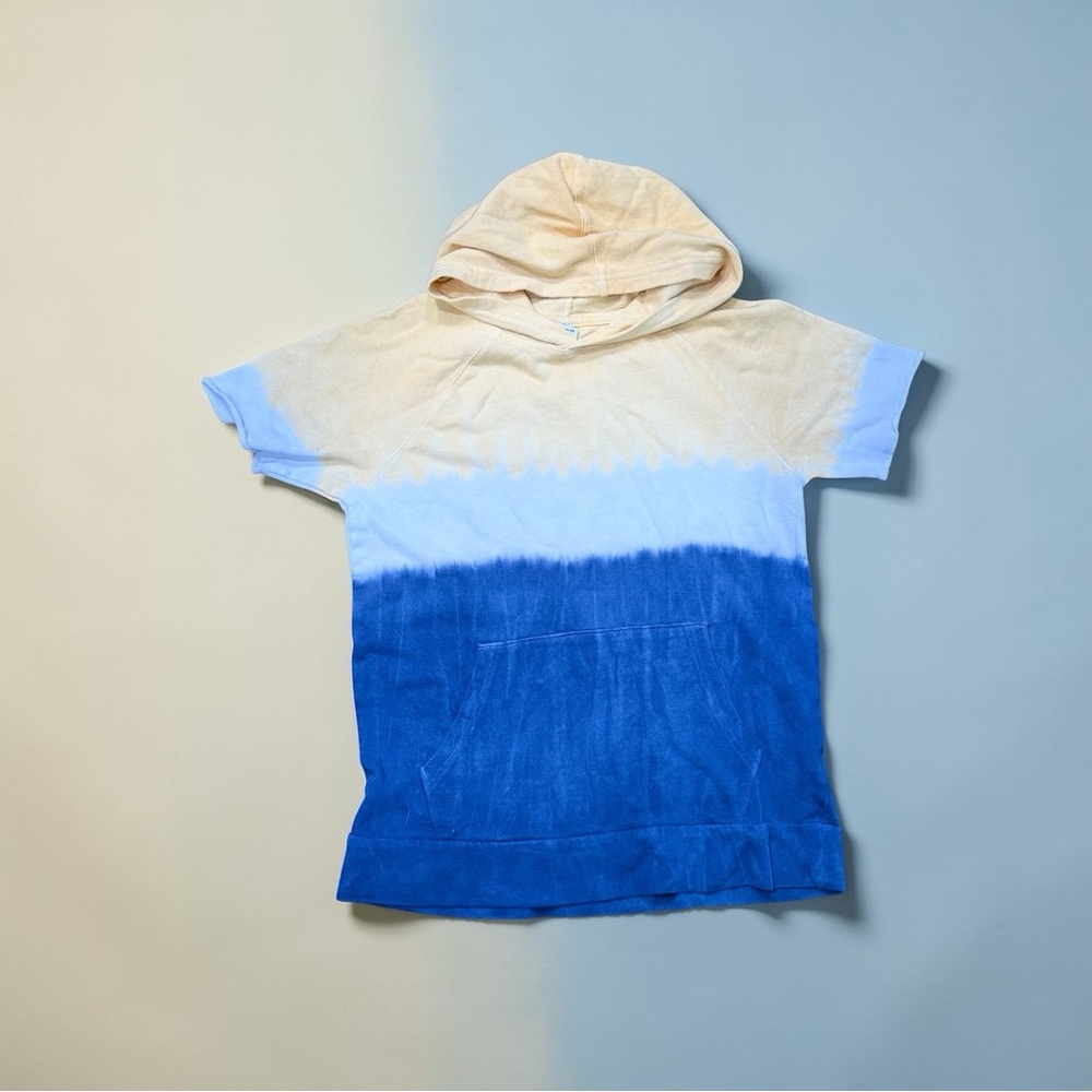 6/$20 Old Navy Boys XL(14-16) Short-Sleeve Hooded Tee in Blue White and Cream